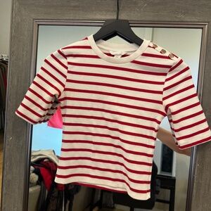 H&M Red and White Striped Shirt - XS